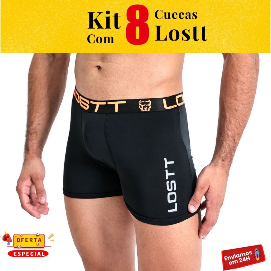 8 Cuecas Boxer Original Lostt Masculina - Coeca box Masculino | Shopee ...