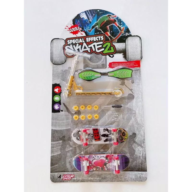 Kit De Skate De Dedo Con Rampa Y Obstáculos – Mini Patinete, Bicicleta Y Moto, Juguete Creativo Para Niños +3 Años
