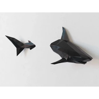 Decoração Tubarão 3D para Quarto Tematico Sala Escritorio Enfeite Fundo do Mar Oceano