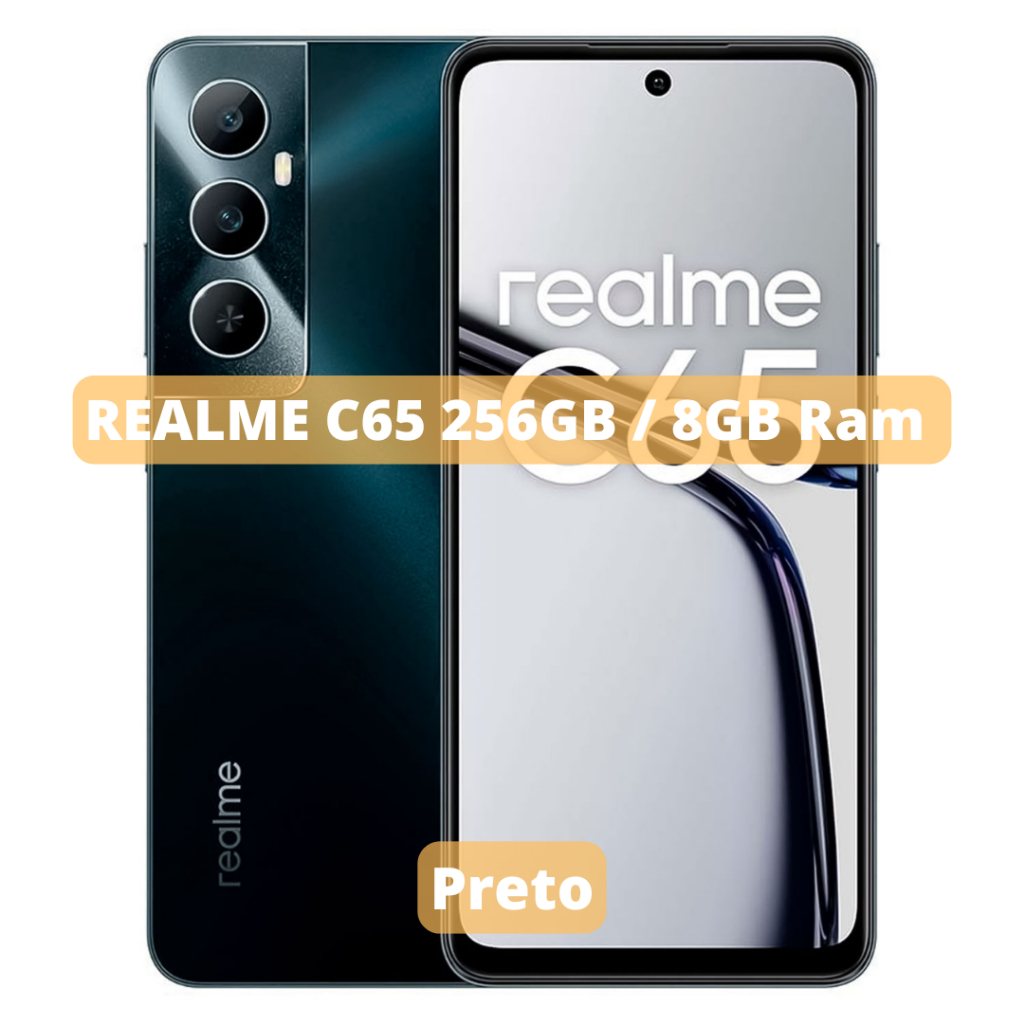 Celular Smartphone Realme C65 4G, Câmera 50MP, NFC, Processador