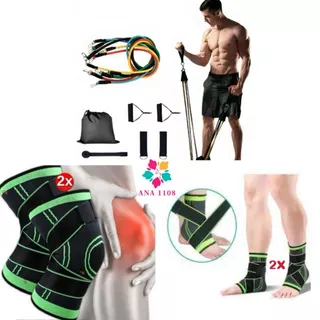 ANA 1108 / 11 Peças Elástico Para Exercício De Resistência + 2 X Joelheiras E 2 X Tornozeleira em Oferta na Shopee