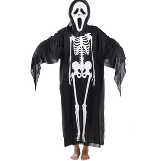 Roupa De Esqueleto Adultos e infantil Fantasia Com Mascara Morte
