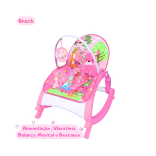 Cadeirinha de Descanso 3 em 1 (Descanso, Balanço e Alimentação) Musical e Vibração - Snack
