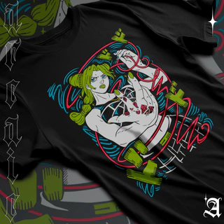 Camiseta Basica Algodao Jolyne cujoh Jojo's Bizarre Adventure Aura Série Cartoon Unissex