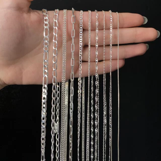 Corrente Masculina De Prata 925 Cordão Vários Modelos 60/70cm Banhado A Prata em Oferta na Shopee