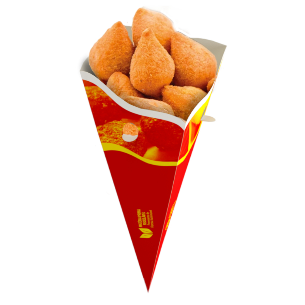 Cone SALGADINHO Pequeno 100g - 200 Unidades para Delivery de Lanches ...