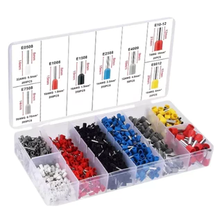 Kit 1250 Peças Terminal Tubular Ilhos Até 10mm P/reparo de fios C/caixa