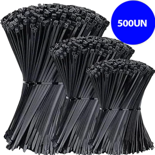Kit 500 Enforca Gato Cinta Plástica Nylon Abraçadeira Preto - Várias Medidas
