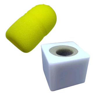 Canopla cubo Em Acrílico Para Microfone e Espuma para Reporter
