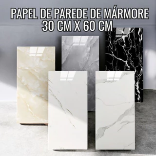 Kit Placas Mármore Vinílico Adesivo 60x30 Parede Decoração Lavável 30cm X 60cm