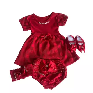 Kit Vestido Com Renda 4 Peças Luxo