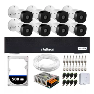 Kit 8 Câmeras Vhl 1220 B Visão Noturna Dvr 8 Canais Hd 500gb