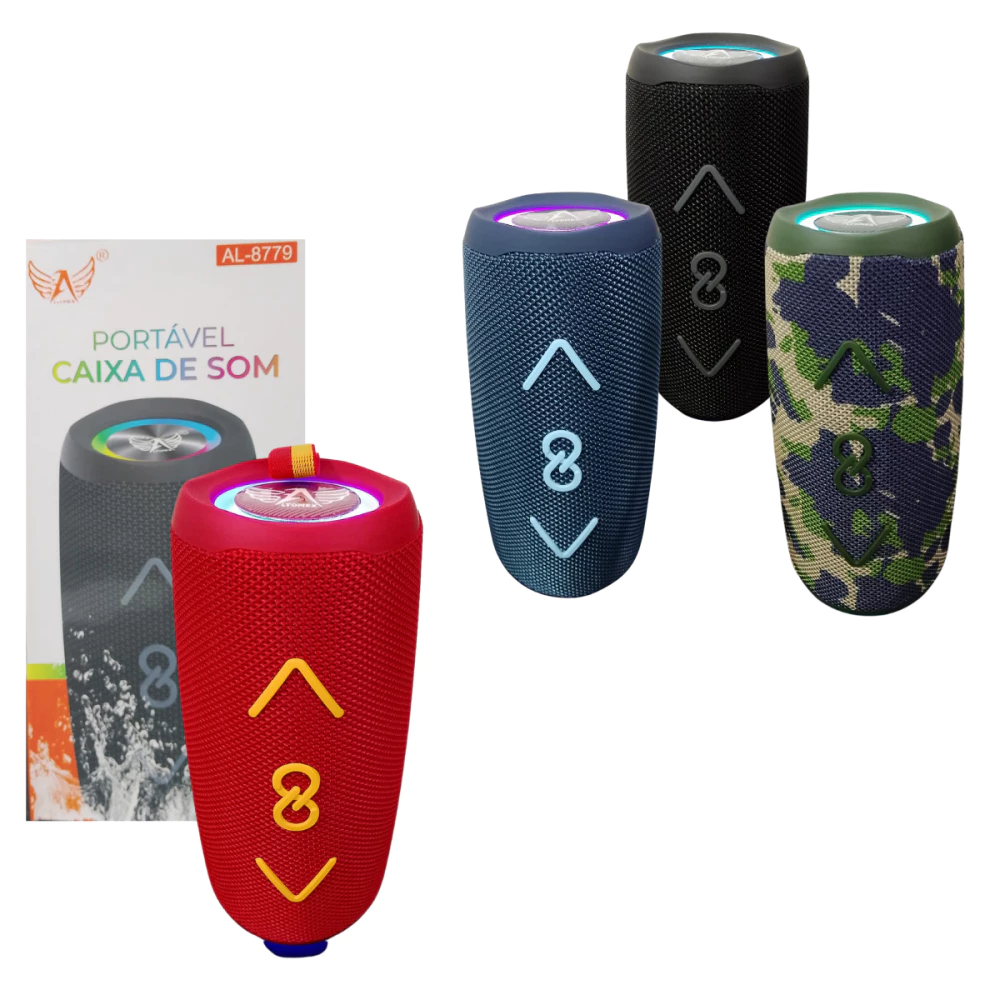 Caixa de Som LED RGB Bluetooth 8W Portátil Altomex AL-8779