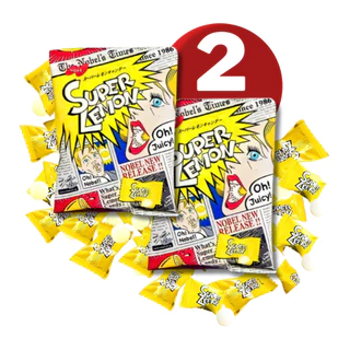 2 Pacotes Bala Japonesa Coreana Super Lemon Cola Soda Oriental Azeda 84g
