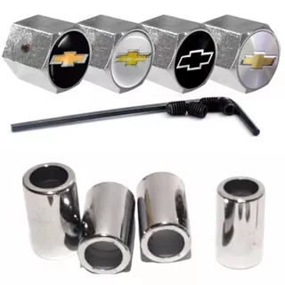 Bico De Pneu Cromado Tampa Pino Roda Válvula Antifurto Várias Montadoras GM CHEVROLET