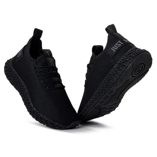Tenis Masculino e Feminino Just Black Esportivo Todo Preto Para Academia Caminhada Corrida Fitness
