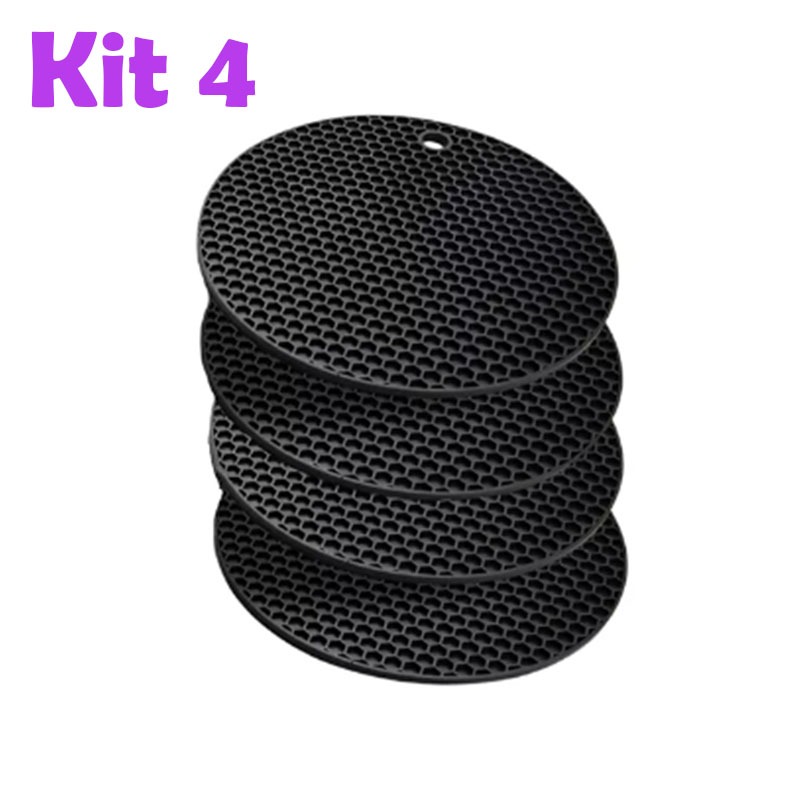 Kit 4 Descansos Panela em Silicone Protetor Resistente
