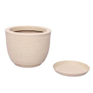 Vaso Redondo em Polietileno Vaso para Plantas vaso para decoração COM PRATO 25X19