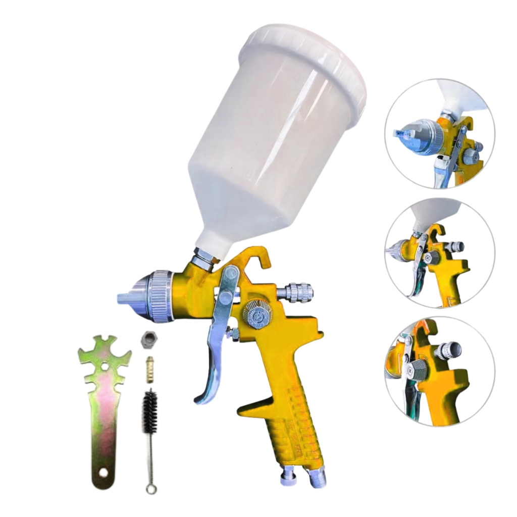 Maquina de Pintura Pistola Hvlp Profissional Automotiva Gravidade mais 1.4mm Bicos Bojão 600ml - BT-368