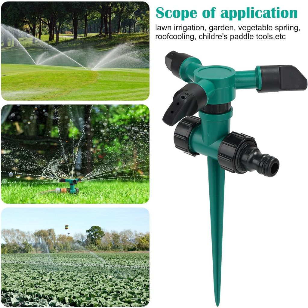 Irrigador Giratório Aspersor Jato Com Espeto Jardim Horta Canteiro Mangueira