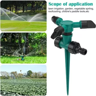 Irrigador Giratório Aspersor Jato Com Espeto Jardim Horta Canteiro Mangueira