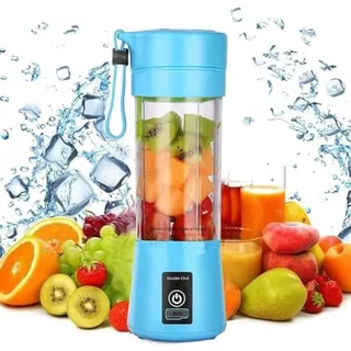 Mini Liquidificador Portátil Recarregável Com 6 Lâminas 380ML Cabo USB