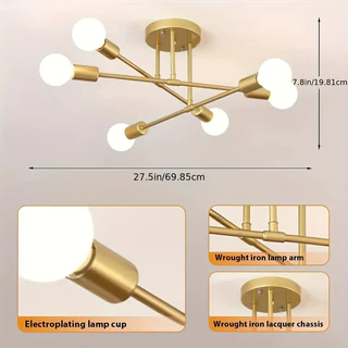 Pendente Lustre Sputnik Prêmio 6 Lampadas para sala de jantar home office quarto cozinha e comercio (lâmpada não incluída)