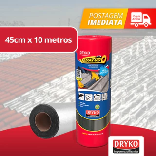 Manta Asfáltica Fita Auto Adesiva Aluminizada - 45cm X 10m