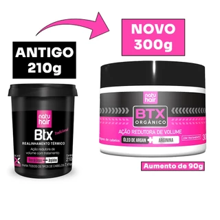 BTX Realinhamento Térmico Botox Sem Formol Tradicional NatuHair 300g orgânico