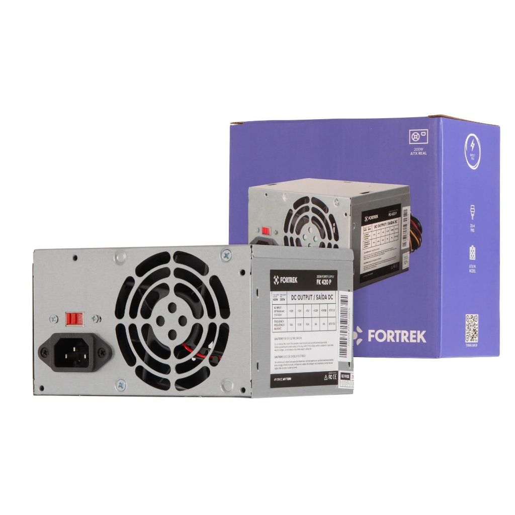 Fonte Atx 200w Reais 20+4 Pinos Para Pc Computador  - Fortrek