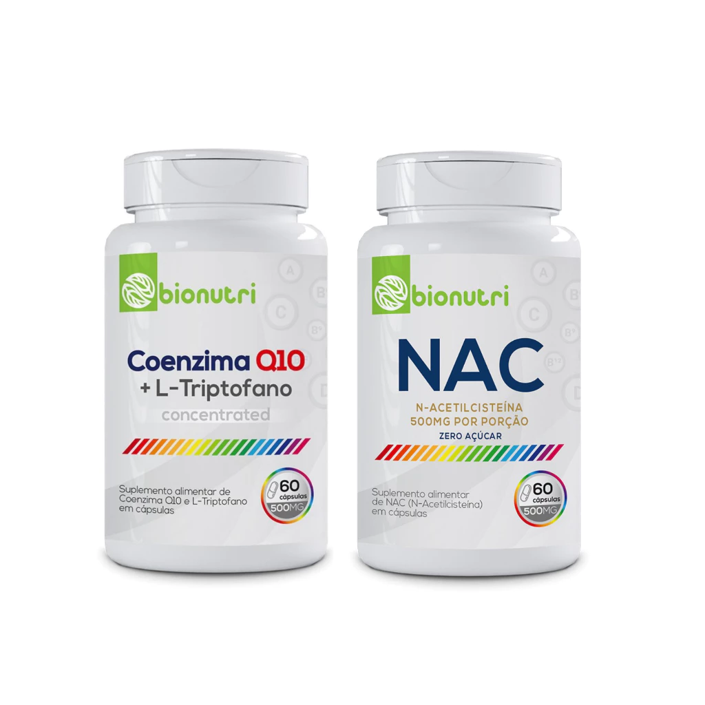 Kit Coenzimaq10 + Nac N-acetilcisteina Zero açucar - 60 Cápsulas