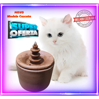 Bebedouro Fonte Gatos e Cachorros Cerâmica 3 Litros Chafariz Cascata ( Completo) M3
