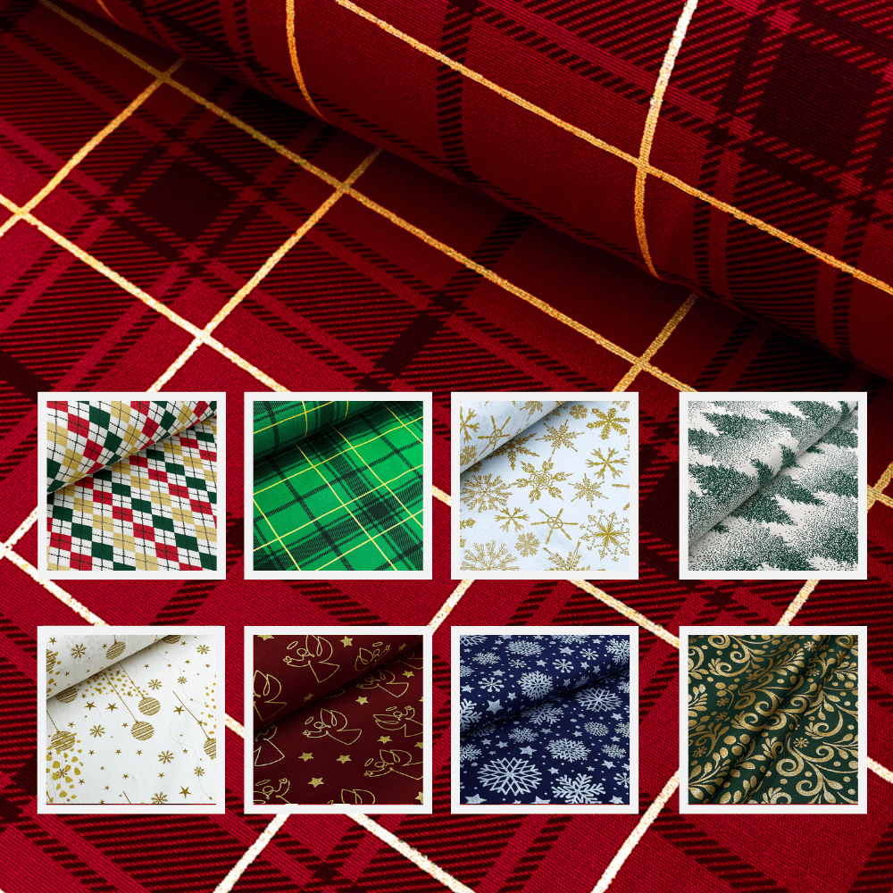 Tecido Tricoline Natal 1,0 x 1,50m Estampado 100% Algodão Estampa Natalino