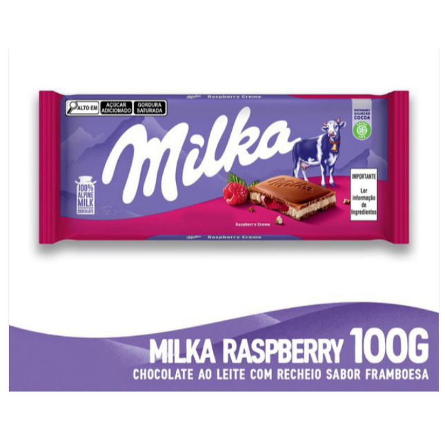 CHOCOLATE MILKA RASPBERRY 100G IMPORTADO | Shopee Brasil