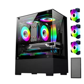 Gabinete Pc Gamer Com 3 Fans Rgb Inclusas Micro Atx Mini Itx Vidro Temperado Usb 3.0
