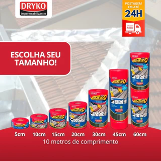 Fita Manta Asfaltica Adesiva Telhados Escolha o Tamanho DRYKO Reparo Em Telhados Anti-Goteira Furos