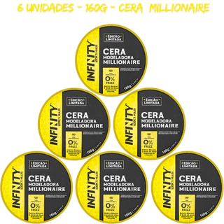 Cera Modeladora Millionaire 160g Efeito Brilho INFINITY LOOKS HAIR 6 unidades