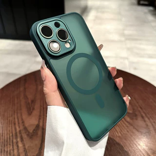 ② Capa Magnética De Luxo Fosca Translúcida À Prova De Choque proteção de câmera Para iPhone 7G 8G 7plus 8plus X XR Xamax 11 11pro 11promax Cobertura De Carga Sem Fio Magsafe