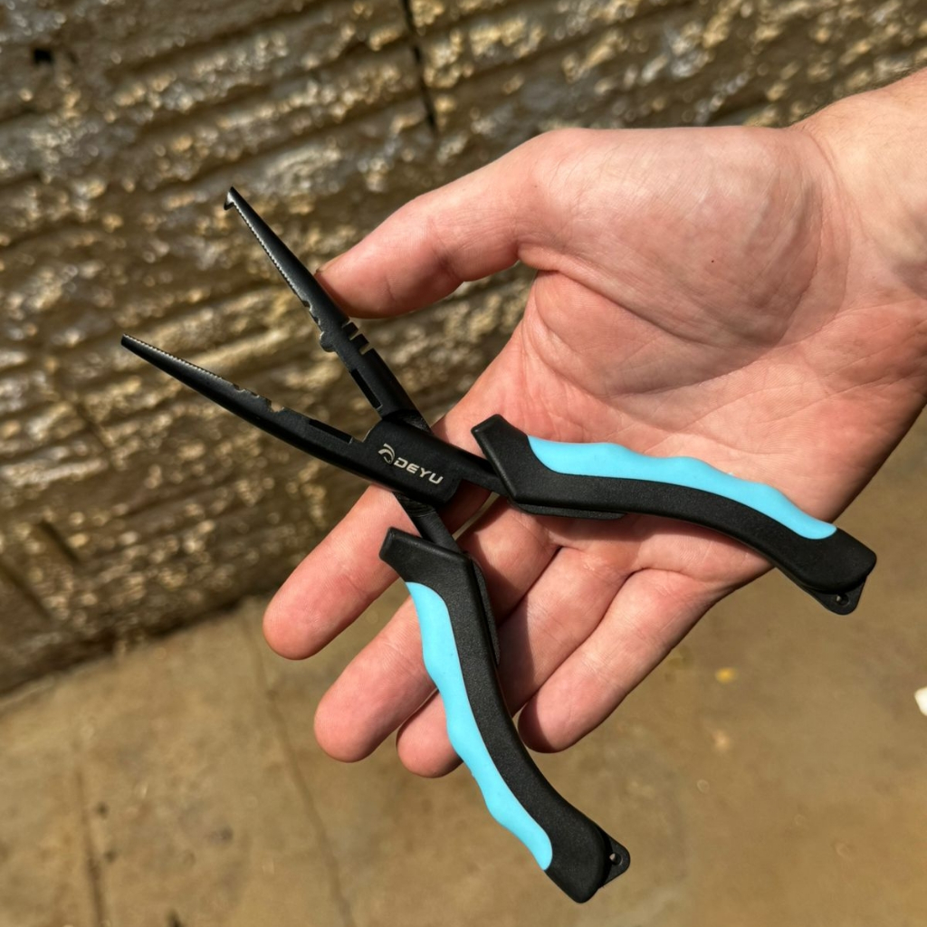 Alicate de Bico Fino Reto Artesanal Pesca Profissional Deyu Ponta Redonda Aço Carbono Resistente