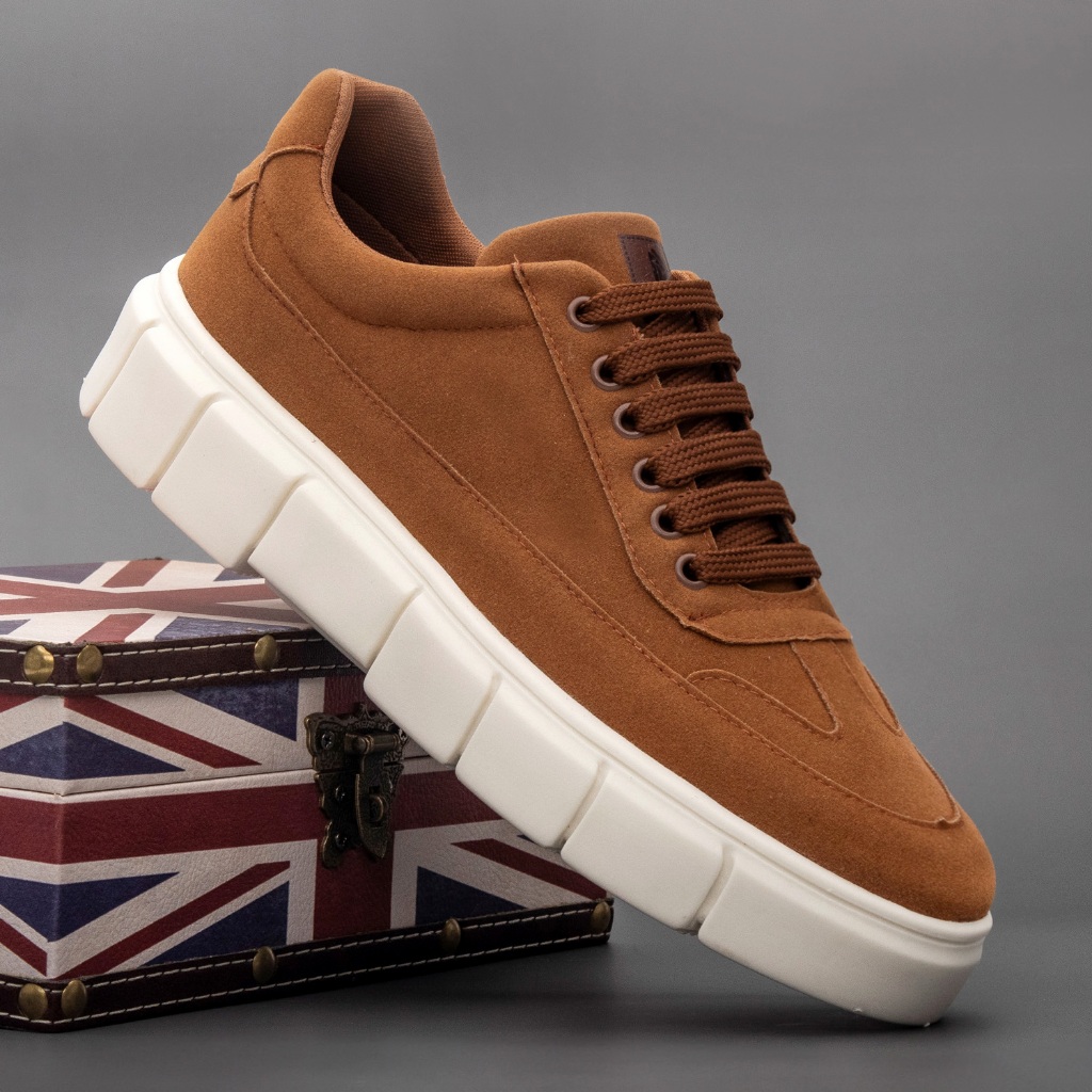 Tenis Masculino Modelo Alto Moda Inverno 2024 Com Camurça Casual