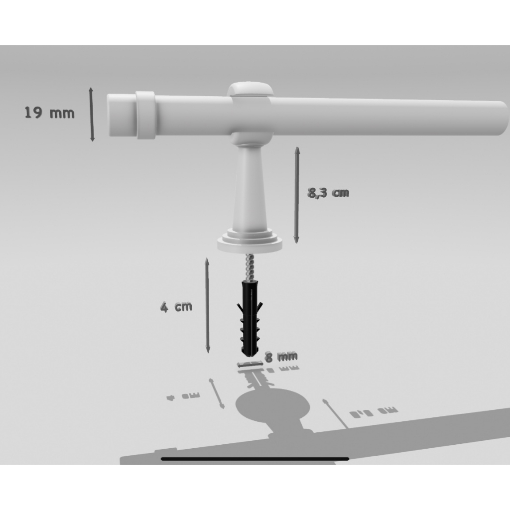 Varão de Cortina 1,75mt 19 mm; Sala Quarto Cozinha( Aço )