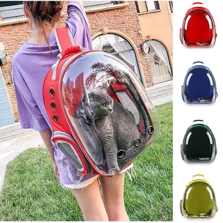 Bolsa de Transporte Pet Mochila para Cachorro e Gato Transparente e Acolchoada com Ventilação