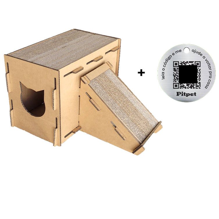 Arranhador para Gato Toca com Rampa + Pingente Medalha Rastreador ...