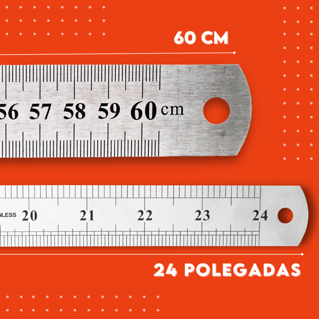 Régua De Metal - Aço Inox - 30 Cm/ 60 Cm/ 1 Metro - BNVT | Shopee Brasil
