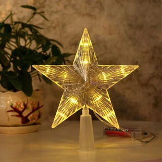 Estrela Ponteira Pisca Pisca Led 18cm Enfeite Árvore Bivolt