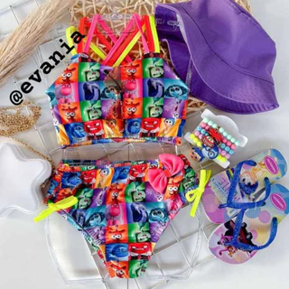 Biquini Infantil Juvenil Estampado Colorido Top + Calcinha Moda Praia Piscina