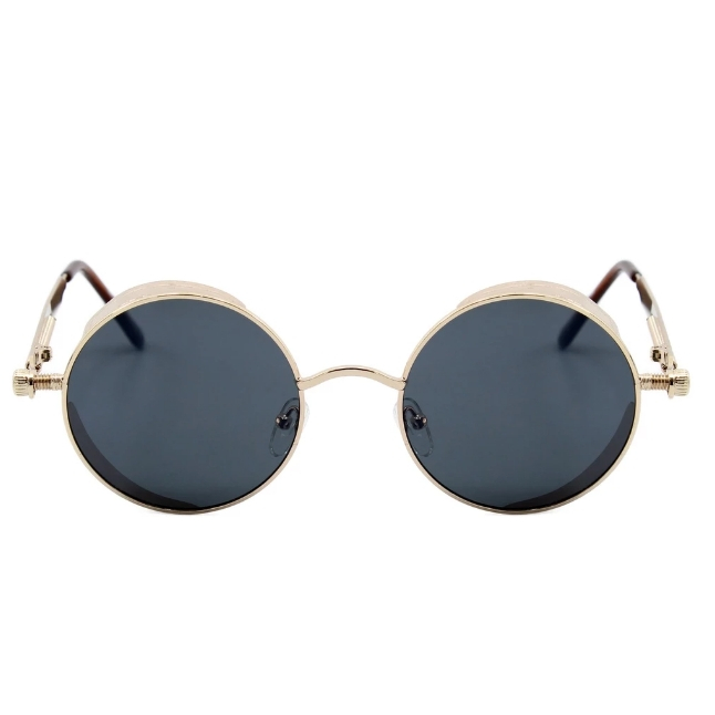 Óculos De Sol Steampunk Redondo Rave Metal Uv400 Masculino Feminino ...