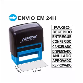 Carimbo Automático Personalizado CÓPIA PAGO LANÇADO EM BRANCO ENTREGUE CONFERIDO LIBERADO COM DATA