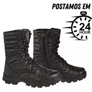 Bota Tática Com CA 45.899 Couro Acolchoada palmilha pu gel 5188