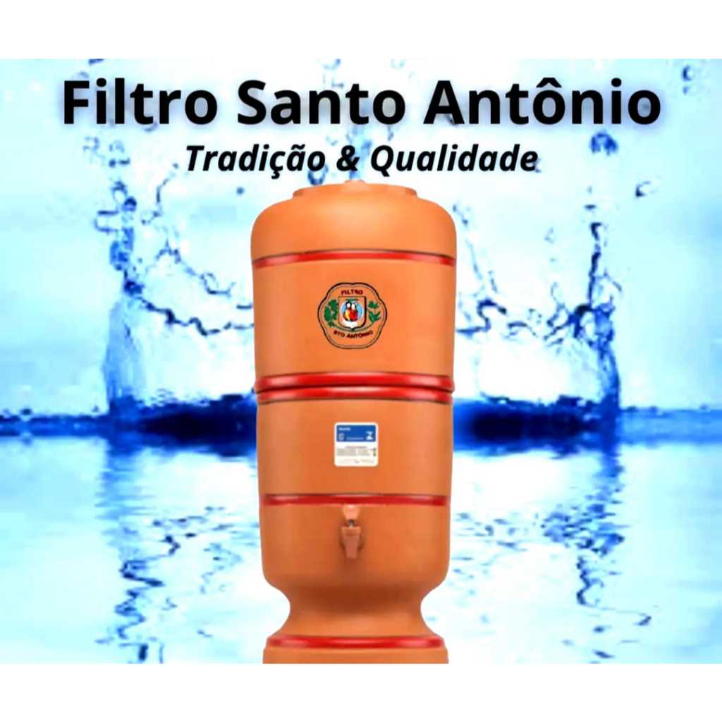 Filtro de Barro Santo Antônio 6L: Conjunto Completo (3+3) + Boia ...